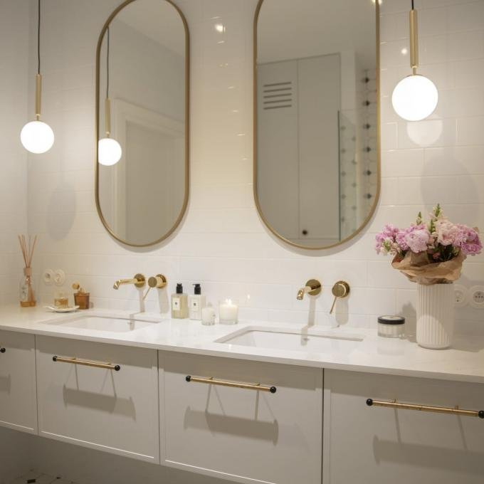 Vasque et plan quartz gris